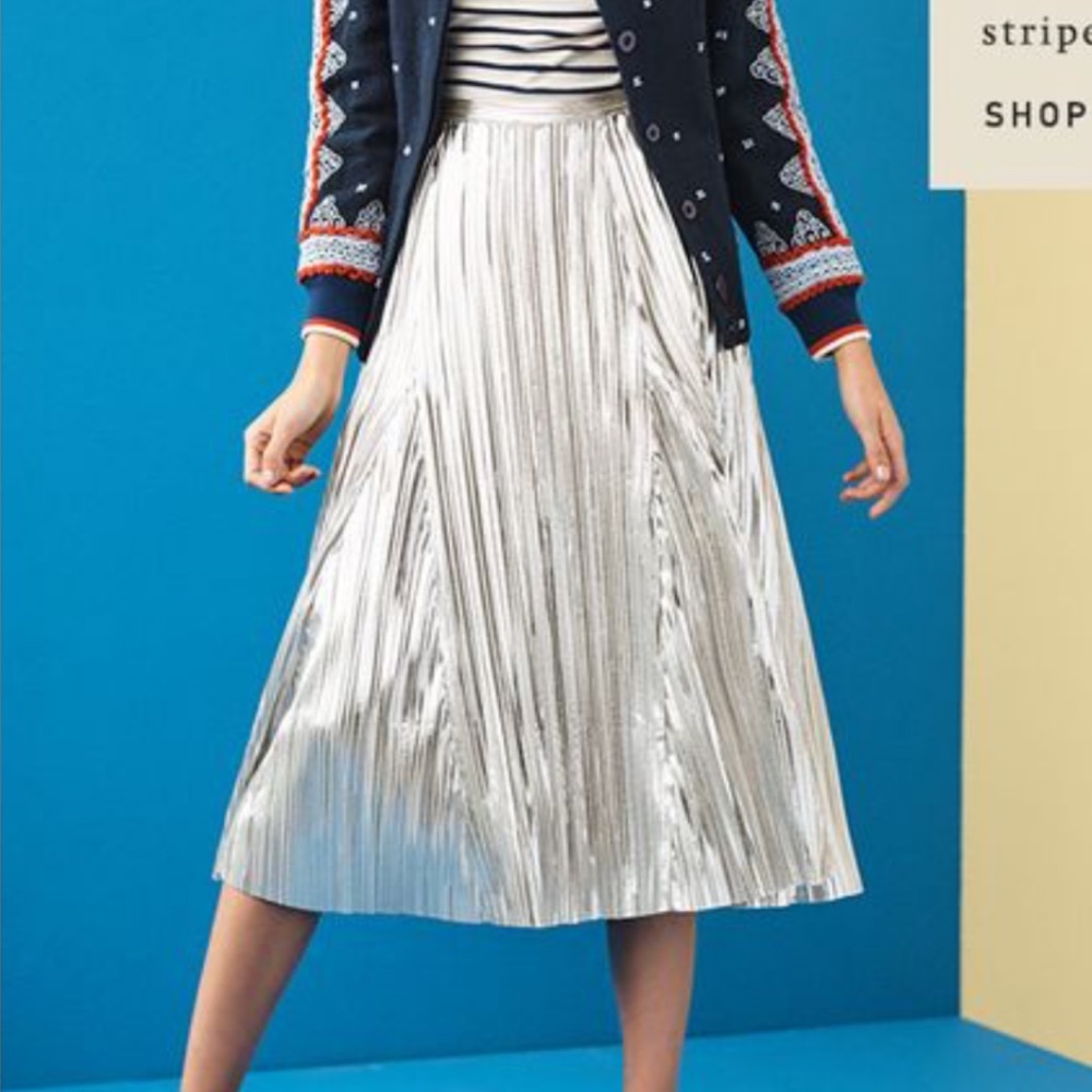 Metallic Maeve Anthro Midi Skirt